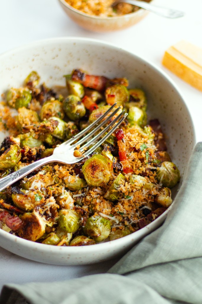 Brussels Sprouts With Pancetta and Parmesan Breadcrumbs from a small